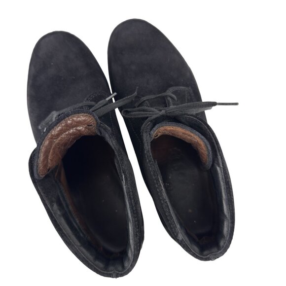 TOD'S Gommino Suede Heritage Chukka Pebbled Heel Black Ankle Boots EU 36 US 6 - Picture 6 of 10